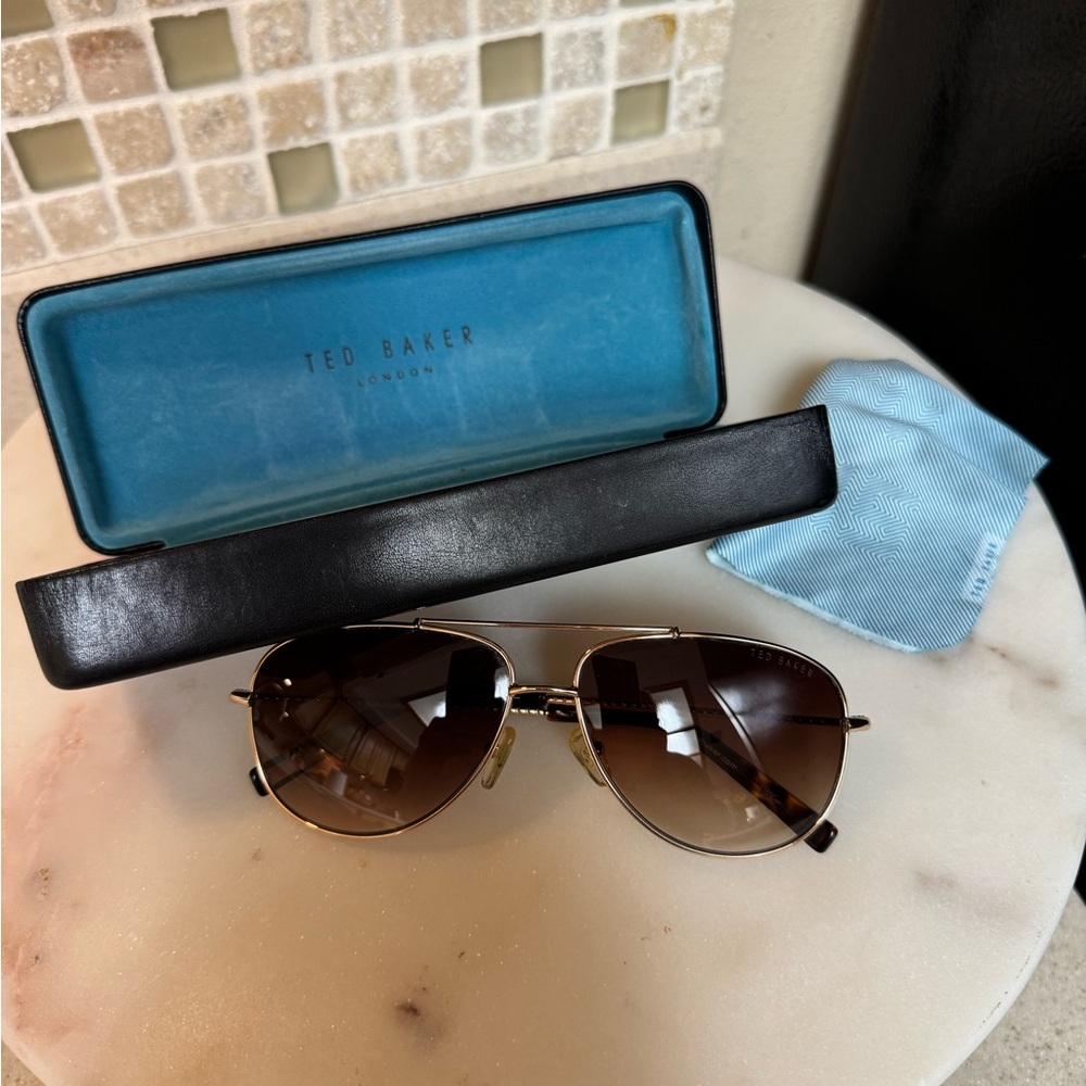 Ted Baker Brown Designer Sunglasses with Protective Case